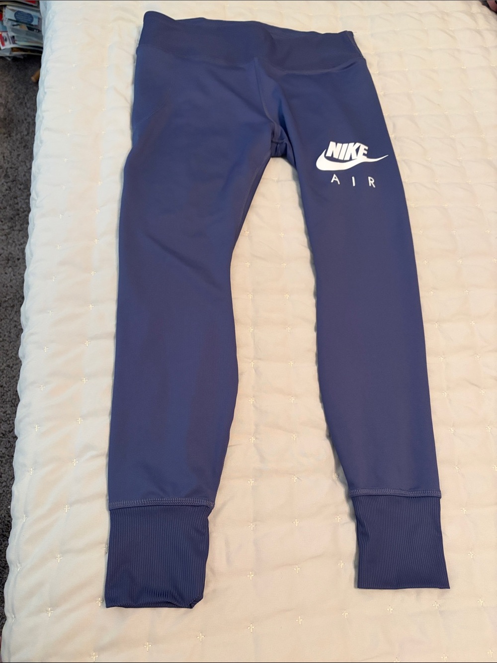 Nike Women’s Gray/Blue Logo Leggings